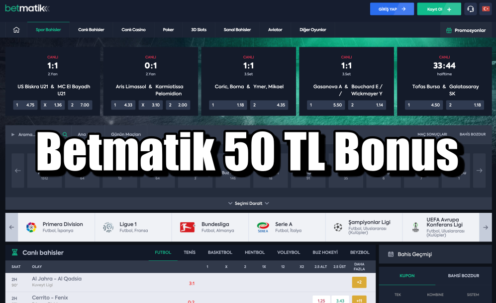 Betmatik 50 TL Bedava Bonus