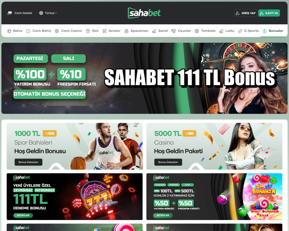 Sahabet 111 TL Bonus