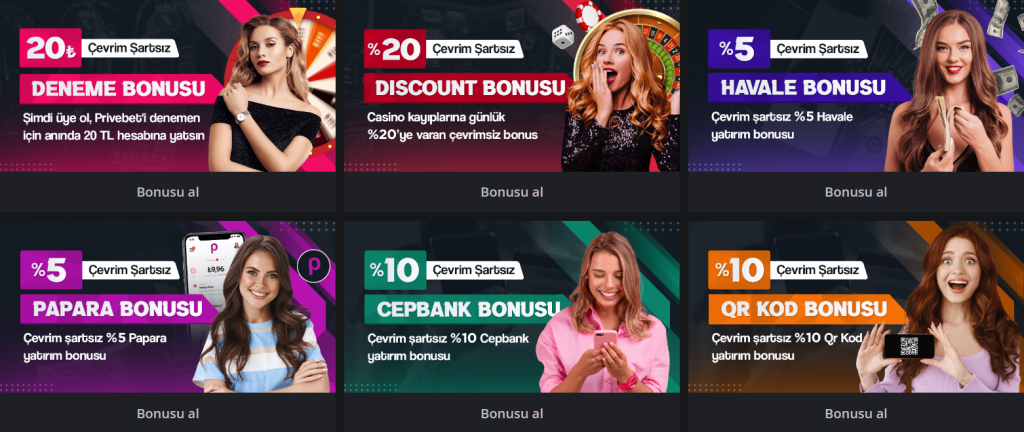 Privebet-bonusları