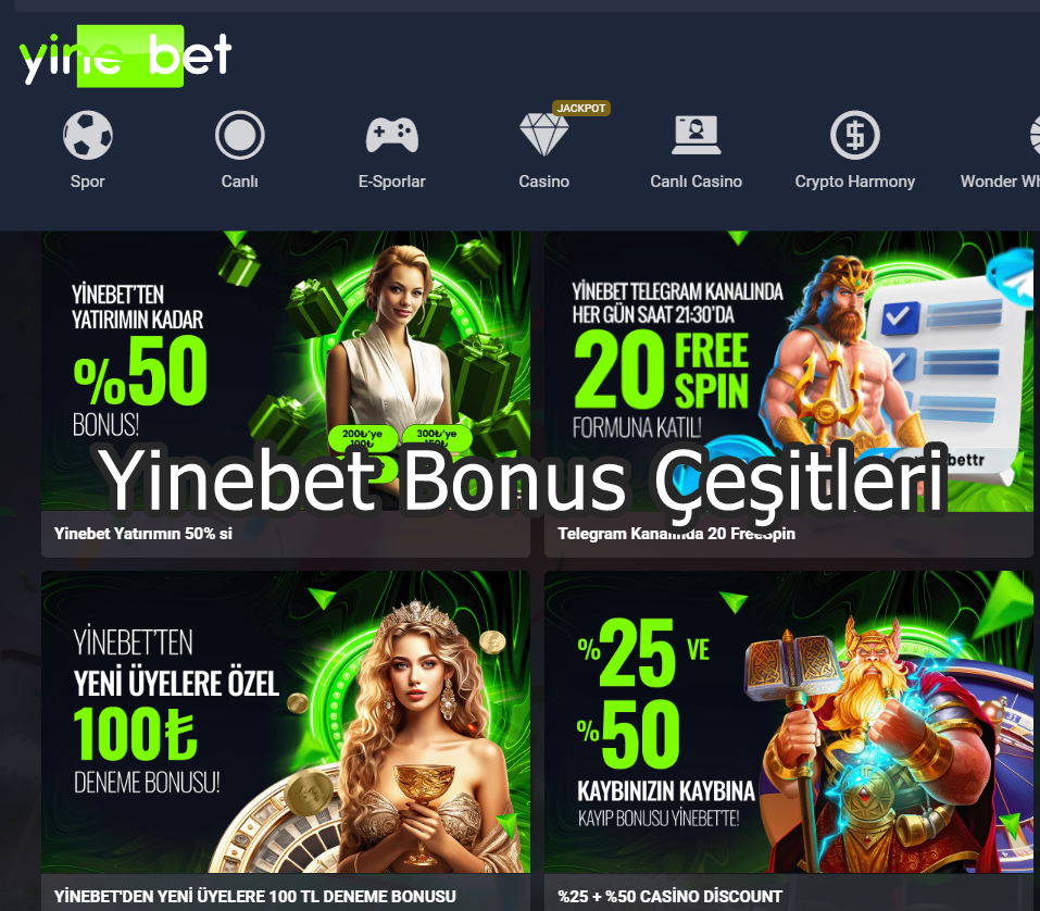 yinebet bonus çeşitleri